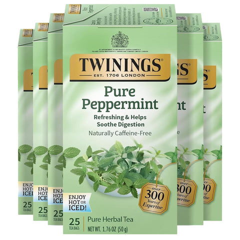 Twinings Lemon & Ginger, Caffeine-Free Herbal Tea Bags, 100 CT Box (1 Pack) | Spicy & Tangy, Ginger, Lemon Peel, Lemongrass, Blackberry Leaves, Soothe Digestion, 100 Foil Lined Individually Wrapped Bags