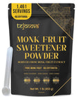 tejonova Monk Fruit Sweetener, 1 oz, Monk Fruit Extract Powder, Monkfruit Sweetener Pure Flavor, Monk Fruit Sweetener No Erythritol, Ideal Monkfruit Sweetner and Keto Sugar Substitute, 90 Servings