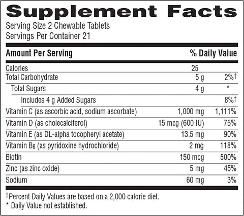 EmergenC Immune+ Chewables 1000Mg Vitamin C With Vitamin D Tablet Immune Support Dietary Supplement For Immunity Orange Blast Flavor 42 Count