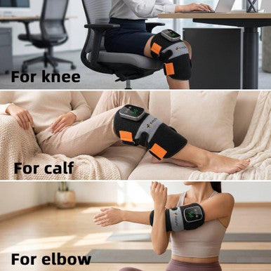 Fittyfun Knee Massager With Heat And Red Light Therapy Fsa Eligible Hsa Approved 5000Mah Cordless Knee Massager For Knee Pain Relief 60 Leds Near Infrared Knee Brace Portable Knee Wrap For Joint/Calf/Elbow