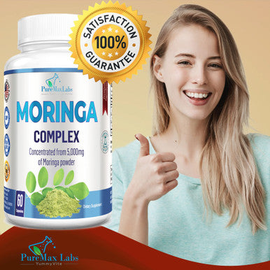 YUMMYVITE Moringa Capsules - Concentrated Complex Of Moringa Leaf & Moringa Seed From 5000Mg Of Moringa Powder, Super Antioxidant, 60 Capsules