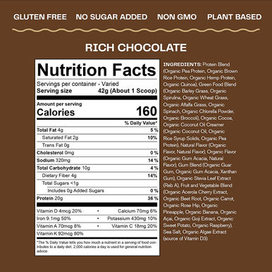 Amazing Grass Organic Plant Protein Blend: Vegan Protein Powder, New Protein Superfood Formula, All-In-One Nutrition Shake with Beet Root, Rich Chocolate, 18 Servings