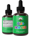 Kids Immune Support. Liquid Vitamins For Kids. No Bitter Taste. Sugar Free Vegan Supplement With Astragalus, Echinacea, Elderberr