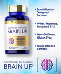 Carlyle Brain Up Supplement 60 Softgels With L-Theanine Bacopa & B-12 Non-Gmo Gluten Free