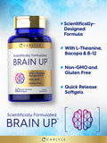 Carlyle Brain Up Supplement 60 Softgels With L-Theanine Bacopa & B-12 Non-Gmo Gluten Free