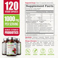 Biophix D-Mannose With Cranberry And Probiotics, D Mannose 1000Mg Capsules Serving - 120 Vcaps - Support Urinary Tract Health For Women And Men, Bladder Health And Digestive Well Being