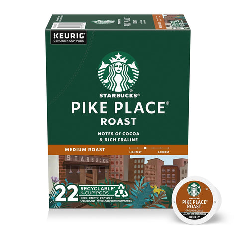 Starbucks K-Cup Coffee Pods, Medium Roast Hot or Iced Coffee, Pike Place Roast, 60 Keurig Pods ÃƒÂ¢Ã¢â€šÂ¬Ã¢â‚¬Â¹