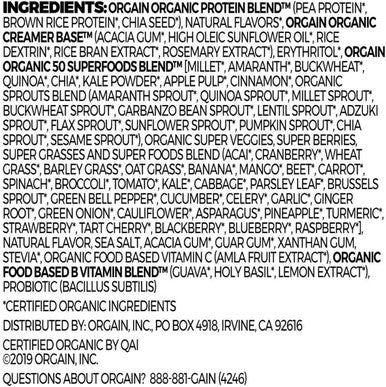 Orgain USDA Organic Plant Protein and Superfoods Powder 2.70pounds