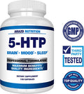 5HTP 200mg Plus Calcium for Mood Sleep Supports Calm and Relaxed Mood 99 High Purity 120 Capsules Arazo Nutrition