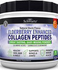 Collagen Powder for Women Men Vitamin C Elderberry Collagen Peptides Protein for Hair Growth Skin Nails Joint Bone Immune Support Defense Easy Mixing Amino Acids Keto Supplement 30 Days