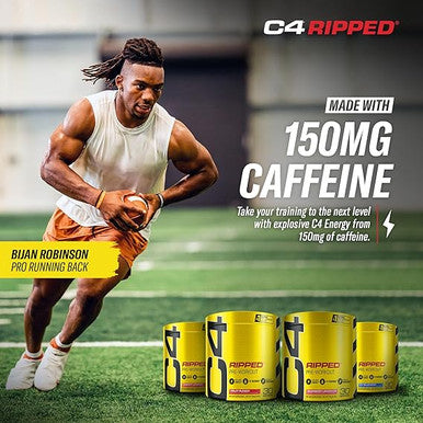 C4 Ripped Pre Workout Powder Cherry Limeade | Creatine Free + Sugar Free Preworkout Energy Supplement for Men & Women | 150mg Caffeine + Beta Alanine + Weight Loss | 30 Servings