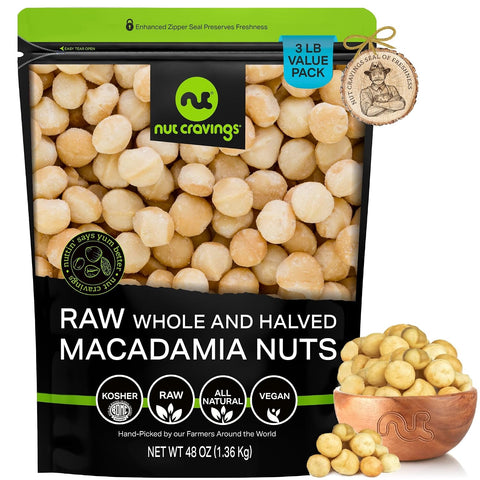 NUT CRAVINGS - Roasted & Salted Macadamia Nuts - No Shell, (16oz - 1 LB) Packed Fresh in Resealable Bag - Healthy Protein Food Snack, Food Assortments Hazelnut