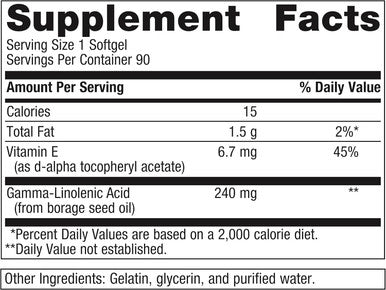 Metagenics OmegaGenics GLA 240 - Gamma-Linolenic Acid (GLA) Supplement - with Borage Seed Oil & Vitamin E - Gluten- - 90 Softgels