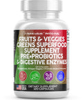 Fruits And Veggies Supplement Reds & Green Superfood - A Natural Balance Of Over 70 Fruit And Vegetable Supplements Capsules