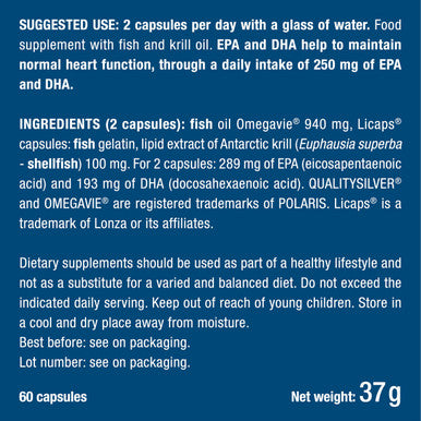 Laboratoires Nutrimea Omega 3 & Antarctic Krill - Wild Fish Oil - Natural Antioxidant - Cognition & Immune System - Concentrated EPA/DHA & Astaxanthin - Fish Oil - Made in France - Nutrimea