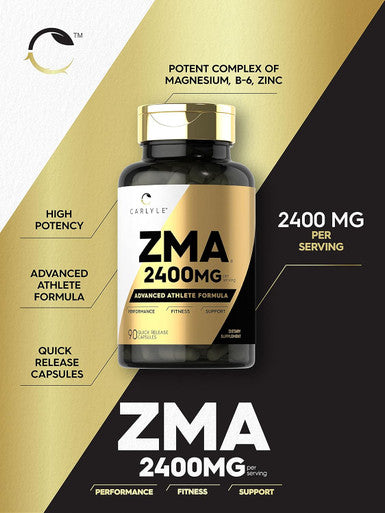 Carlyle ZMA Supplement for Men & Women 2400mg | 90 Count | Non-GMO Gluten Formula