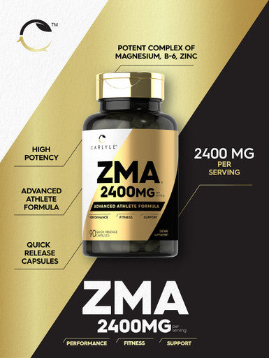 Zma Supplement For Men & Women 2400Mg | 90 Count | Non-Gmo, Gluten Free Formula | By Carlyle