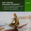 Swanson Apigenin Supplement 50mg capsules (90 count) Helps Promote Sleep Stress Relief & Overall Men's Health (Packaging May Vary)