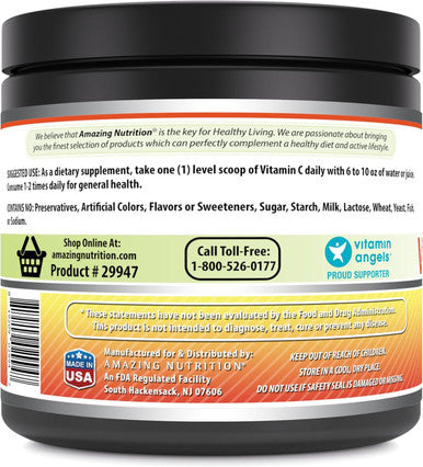 Amazing Nutrition Formulas Vitamin C (Ascorbic Acid) 2 Lb Powder Supplement | Non-GMO | Gluten | Made in USA