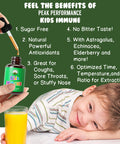 Kids Immune Support. Liquid Vitamins For Kids. No Bitter Taste. Sugar Free Vegan Supplement With Astragalus, Echinacea, Elderberr