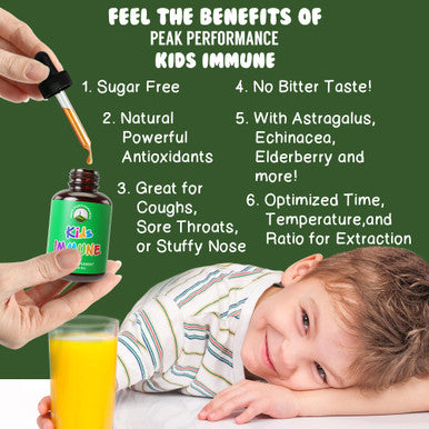 Kids Immune Support. Liquid Vitamins For Kids. No Bitter Taste. Sugar Free Vegan Supplement With Astragalus, Echinacea, Elderberr