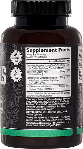Onnit Key Minerals Calcium Magnesium Molybdenum and Iodine Supplement 120ct