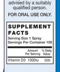 Vitamin D3 Spray, Sunshine In A Bottle, Oral Spray, Helps Create Strong Healthy Bones, Vegetarian