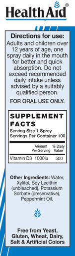 Vitamin D3 Spray, Sunshine In A Bottle, Oral Spray, Helps Create Strong Healthy Bones, Vegetarian