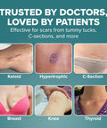 Epiderm Silicone Gel Scar Strips - Premium-Grade Silicone Scar Tape For Optimal Scar Care-Versatile, Flexible & Reusable - Ideal For C-Section, Tummy Tuck & Cardiac Surgery Scars - 1.4"X6", Clear