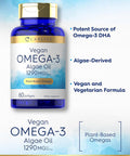 Carlyle Vegan Omega 3 Supplement | 1290 mg | 60 Softgels | Plant Based | Non-GMO & Gluten | from Algae Oil