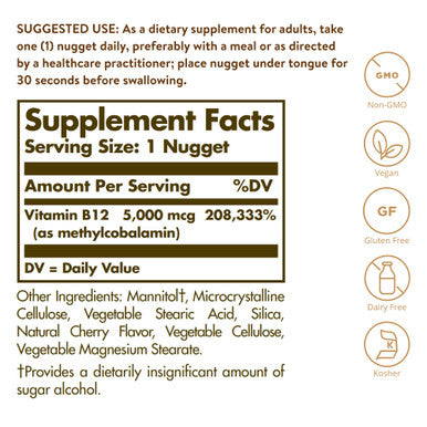 Solgar Methylcobalamin Vitamin B12 5000 Mcg Nuggets - Supports Energy Active B12 Form Non-Gmo & Chelated Zinc 250 Tablets - Zinc For Healthy Skin - Supports Cell Growth & Dna Formation