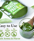 Yamasan Kyoto Uji Japanese Pure Matcha Paste Handy for Baking and Cooking Easy to Add Matcha Color and Flavor No Additives Gluten- Vegan Made in Japan 100g(3.52oz)