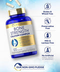 Carlyle Bone Strength Calcium Complex Supplement With Vitamin D3, Magnesium, K2, Zinc & Boron 120 Capsules Non-Gmo, Gluten Free