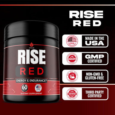 Rise Red - Rise To The Occassion & Maximize Your Potential - Vitality, Endurance & Energy Supplement - Fuel For A Vibrant, Confident & Active Lifestyle - Sustained Endurance & Strength - (60 Capsules)