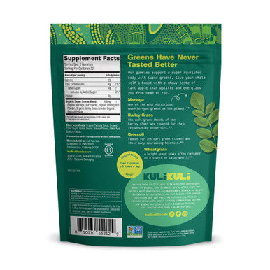 Kuli Kuli Super Energy Gummies - Energy Supplements with Moringa Caffeine-Free Natural Energy Booster - 60 Non-GMO Gluten-Free Moringa Gummies Green Apple