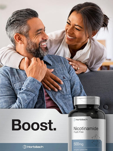 HorbAach Nicotinamide 500Mg 180 Capsules Flush Dietary Supplement Non-Gmo And Gluten Vitamin