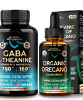 NUTRAHARMONY Gaba With L-Theanine Capsules & Oregano Oil Drops