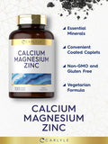 Carlyle Calcium Magnesium Zinc | 300 Caplets | Vegetarian Non-GMO Gluten Supplement