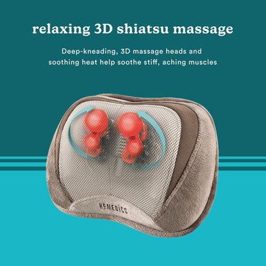 Homedics Back And Neck Massager, Portable Shiatsu All Body Massage Pillow With Heat, Targets Upper And Lower Back, Neck And Shoulders. Lightweight For Travel