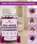 Trueseamoss Sea Moss Gummies With Elderberry Burdock Root & Bladderwrack For Adults & Kids 4 Fruity Flavor 60 Gummies