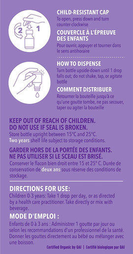 YYUX Certified Organic D3 Drops for Babies 0-3, 400 IU Non-GMO Project Verified - 90 Drops, 3 Months Supply