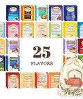 Gardenika Twinings Herbal and Decaf Tea Bags - Caffeine- Variety Sampler - 25 Flavors 50 Count - Individually Wrapped Packets
