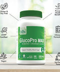 Health Thru Nutrition GlucoPro Max with Berberine Chromium and Cinnamon 180 Tablets