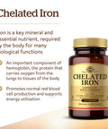 Solgar - Chelated Iron Tablets 100 Count Promotes Red Blood Cell Production & Produces Healthy Energy - 2 Pack