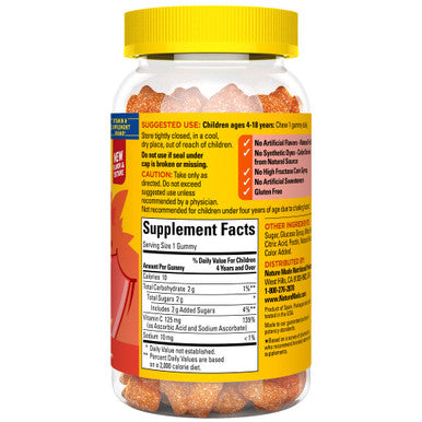 Nature Made Kids First Vitamin C Gummies Dietary Supplement For Immune Support 110 Gummies 110 Day Supply