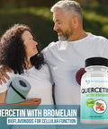 Quercetin 800mg w/Bromelain 165mg Per Serving 120 Veggie CapsulesFull 60 Day Supply Vitamin Supplement to Support Cardiovascular Health Bioflavonoids for Cellular Function Gluten Free NonGMO