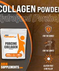 BulkSupplements Porcine Collagen Powder - Hydrolyzed Collagen Powder, Collagen Supplement - 2500mg of Porcine Collagen Peptides - Collagen Protein Powder (1 Kilogram - 2.2 lbs)