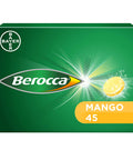 Berocca Vitamin C Effervescent Tablets with Magnesium Vitamin B12 and Vitamin B Complex Mango Flavour 1 Pack of 45 Tablets - 6 Weeks Supply