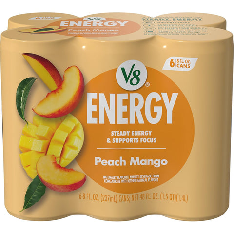V8 Energy Strawberry Banana Juice Energy Drink, 8 fl oz Can (24 Pack)