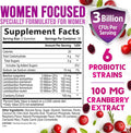 Nature'S Nutrition Probiotic Gummy for Women - Digestive Health Support 3 Billion CFU Womens Probiotic for Vaginal pH Urinary & Immune Support 6 Diverse Strains w/ Cranberry Non-GMO Probiotics - 60 Gummies